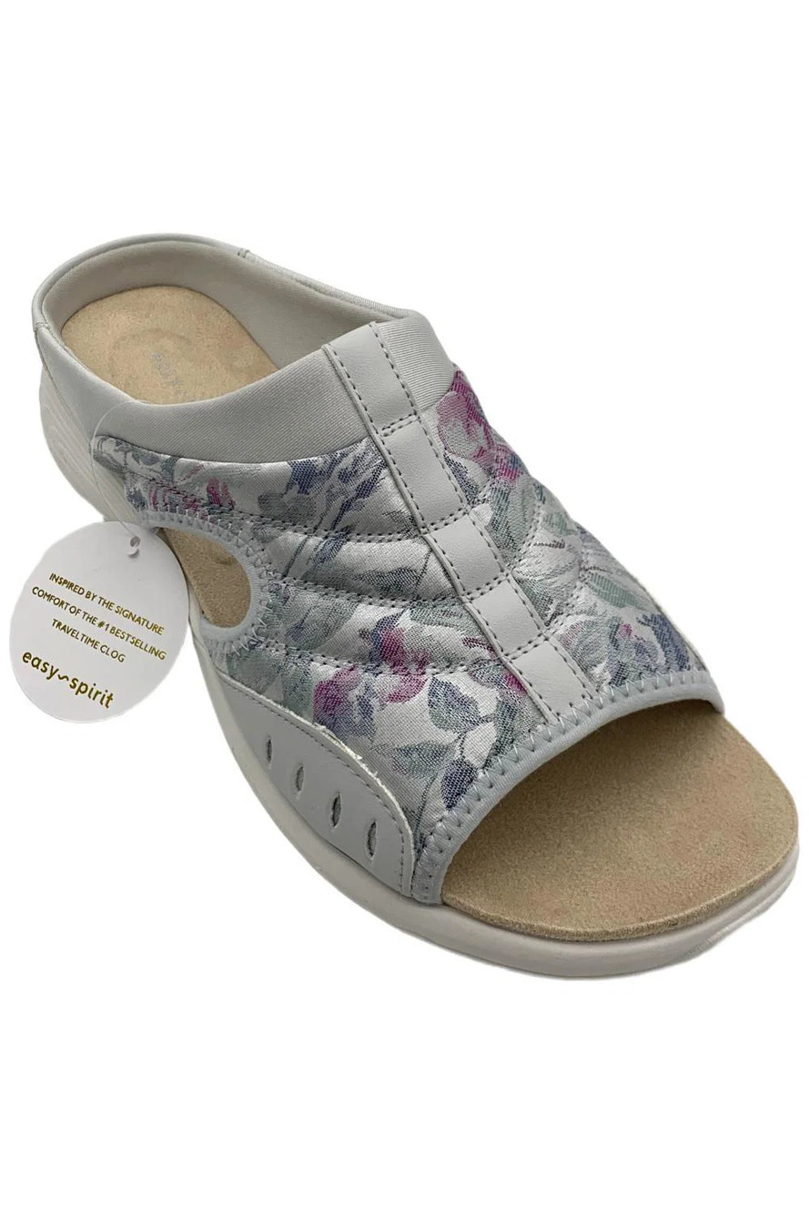 Easy Spirit Women's Traciee Square Toe Casual Flat Sandal Mint/Prpl - Extra Wide